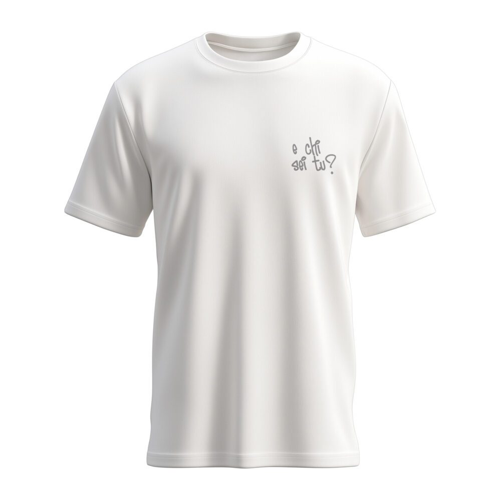 t-shirt comix e chi sei tu bianco grigio