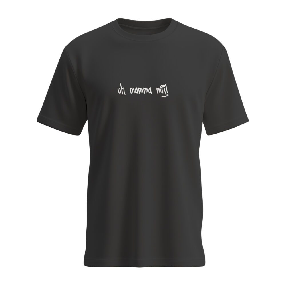 t-shirt comix uh mamma mij nero bianco